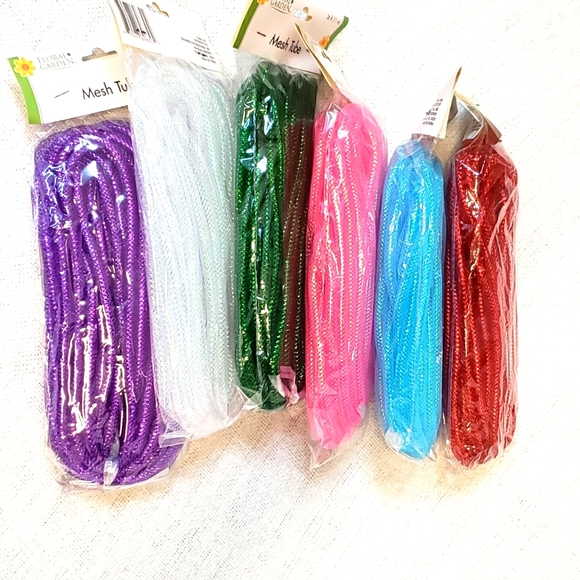 Arts Crafts Decorative Floral Garden Mesh Garland Plastic Red Tubing 36 ft - Picture 10 of 11